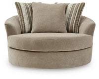 Linenhause - Oversized Swivel Accent Chair - Dune