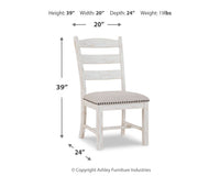 Valebeck - Dining UPH Side Chair (Set of 2) - Beige / White