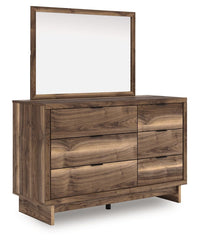 Chirason - 3 Pc. - Twin Panel Bed With Storage, Dresser And Mirror - Brown