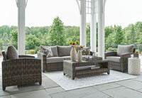 Oasis Court - Sofa, Chairs, Table Set (Set of 4) - Gray