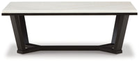 Fostead - Rectangular Cocktail Table - White / Espresso