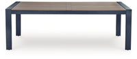 East Beach - Rectangular Dining Table With Umbrella Option - Blue