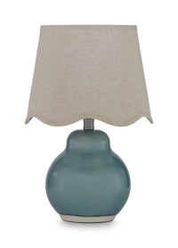 Byronburg - Ceramic Table Lamp - Blue / Beige