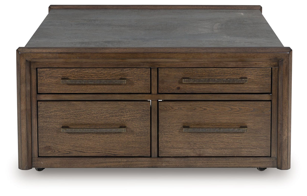 Kallenny - Square Cocktail Table - Brown / Gray