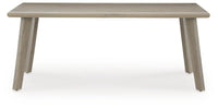 Cliff Trails - Rectangle Dining Table With Umbrella Option - Beige