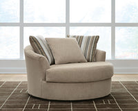 Linenhause - Oversized Swivel Accent Chair - Dune