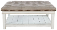 Kanwyn - Uph Ottoman Cocktail Table - Whitewash