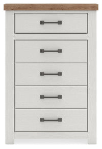 Savonport - Five Drawer Chest - White / Brown