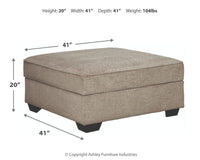 Bovarian - Ottoman With Storage - Stone