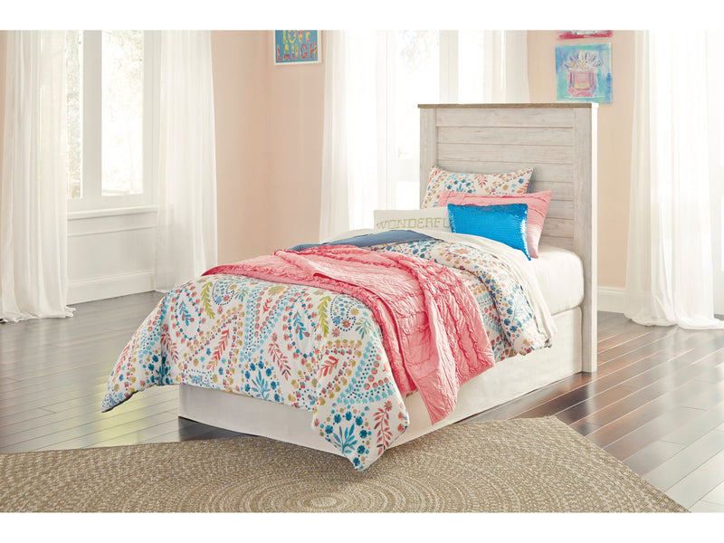 Willowton Twin Panel Bed - Whitewash B267-53,52,83