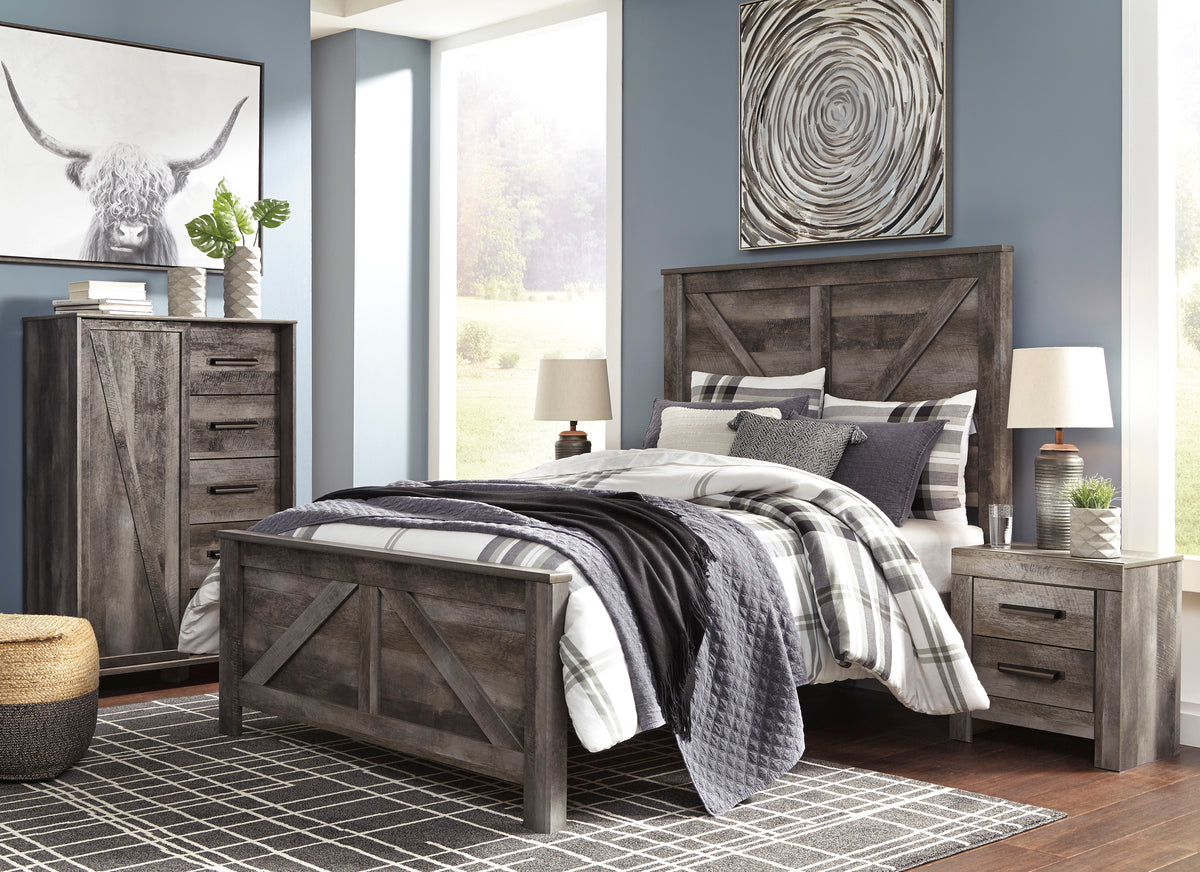 Wynnlow Queen Crossbuck Panel Bed B440-57,54,96