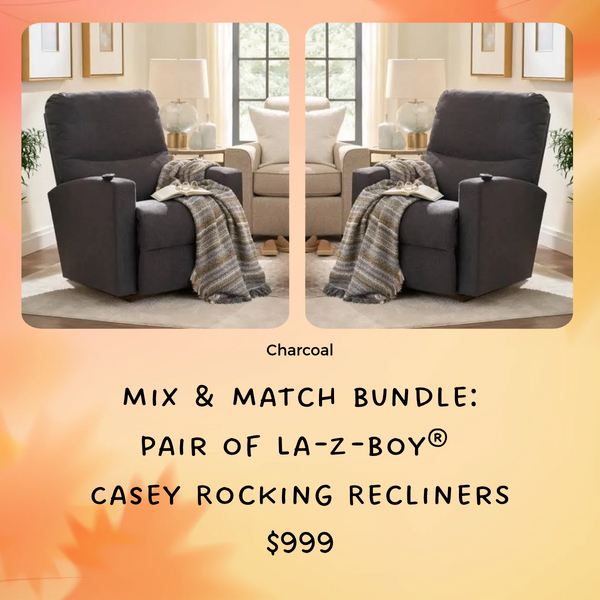 Mix & Match - 2 Casey Recliners - Charcoal - Schleider Furniture & Mattress Company 