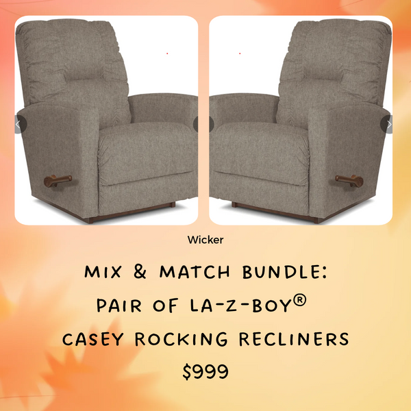 Mix & Match - 2 Casey Recliners - Wicker - Schleider Furniture & Mattress Company 
