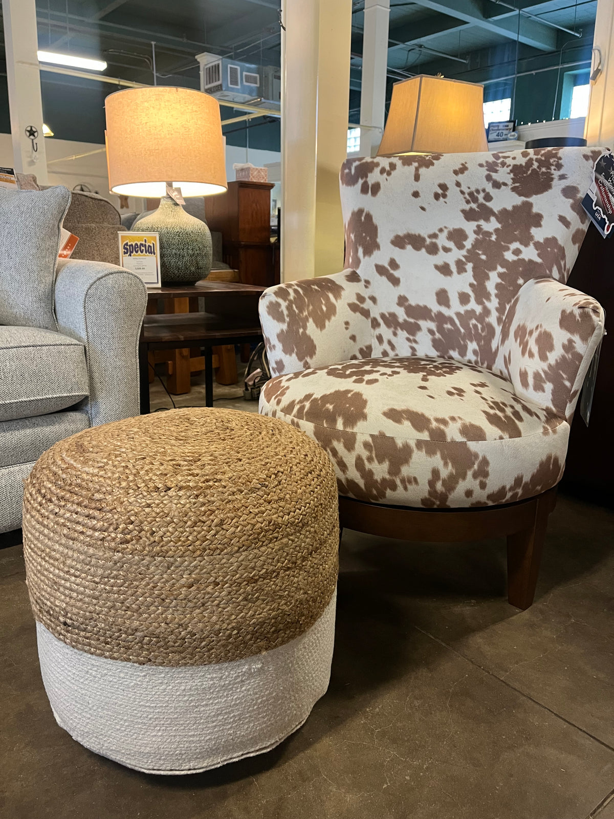 JUSTINE SWIVEL BARREL CHAIR - "PALOMINO" 2968DW-26379