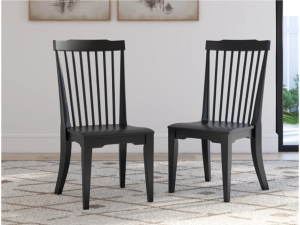 Brenkerton Dining Room Side Chair (Pair) - French Black PCD591-01 - Schleider Furniture & Mattress Company 