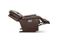 Maverick Leather Power Rocking Recliner w/Headrest & Lumbar - Dark Chocolate 10X582-LB206279