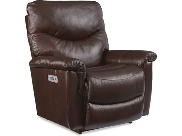 James Power Rocking Recliner with Lumbar and Headrest - Walnut 10X521RW-LB152078 - Schleider Furniture & Mattress Company 