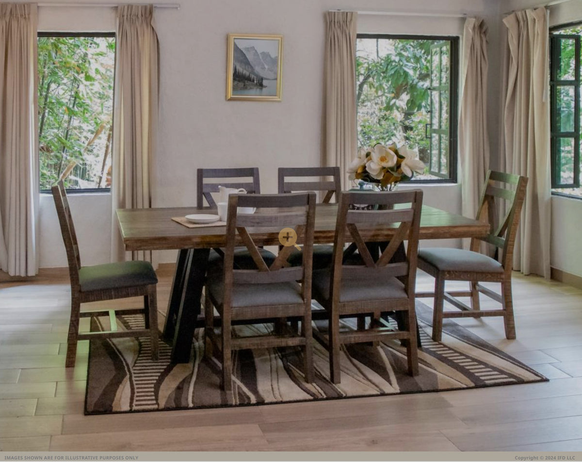 IFD "LOFT BROWN" 7 PC DINING SET