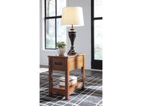 Breegin  Chairside End Table - Warm Brown T007-319 - Schleider Furniture & Mattress Company 