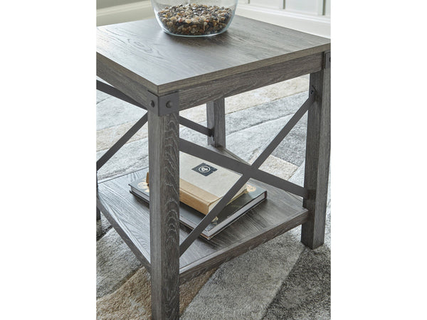 Freedan Square End Table - Grey T175-2