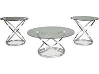 Hollynyx Chrome & Glass Table Set (3) - T270-13
