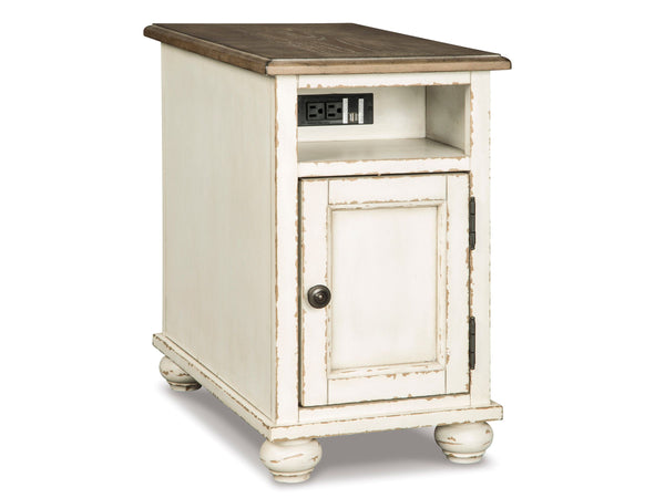 Realyn Chair Side End Table - Antique White T523-7 - Schleider Furniture & Mattress Company 