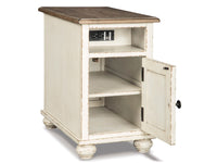Realyn Chair Side End Table - Antique White T523-7 - Schleider Furniture & Mattress Company 
