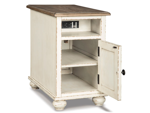 Realyn Chair Side End Table - Antique White T523-7 - Schleider Furniture & Mattress Company 