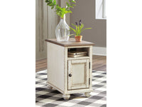 Realyn Chair Side End Table - Antique White T523-7 - Schleider Furniture & Mattress Company 