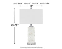 Malise - Alabaster Table Lamp  - White