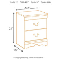 Huey Vineyard - Two Drawer Night Stand - Black
