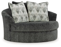 Biddeford - Oversized Swivel Accent Chair - Shadow