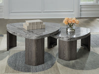 Surmour - Stacked Cocktail Table - Gray / Brown