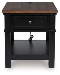Wildenauer - Rectangular End Table - Brown / Black