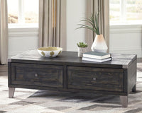 Todoe - Lift Top Cocktail Table - Dark Gray