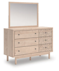 Arloster - 4 Pc. - Full Panel Storage Bed, Dresser, Mirror And Nightstand - Tan - Schleider Furniture & Mattress Company 