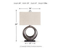 Saria - Metal Table Lamp  - Antique Silver Finish