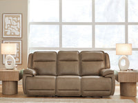 Glencroft - Power Reclining Sofa With Adjustable Headrest - Sahara