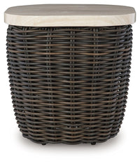 Kimora - Square End Table - Beige / Dark Brown