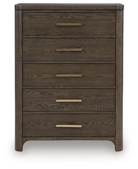 Radkin - Five Drawer Chest - Burnished Brown