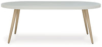 Seton Creek - Oval Dining Table With Umb Opt - White