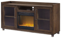 Starmore - 70" TV Stand With Glass/Stone Fireplace Insert - Brown