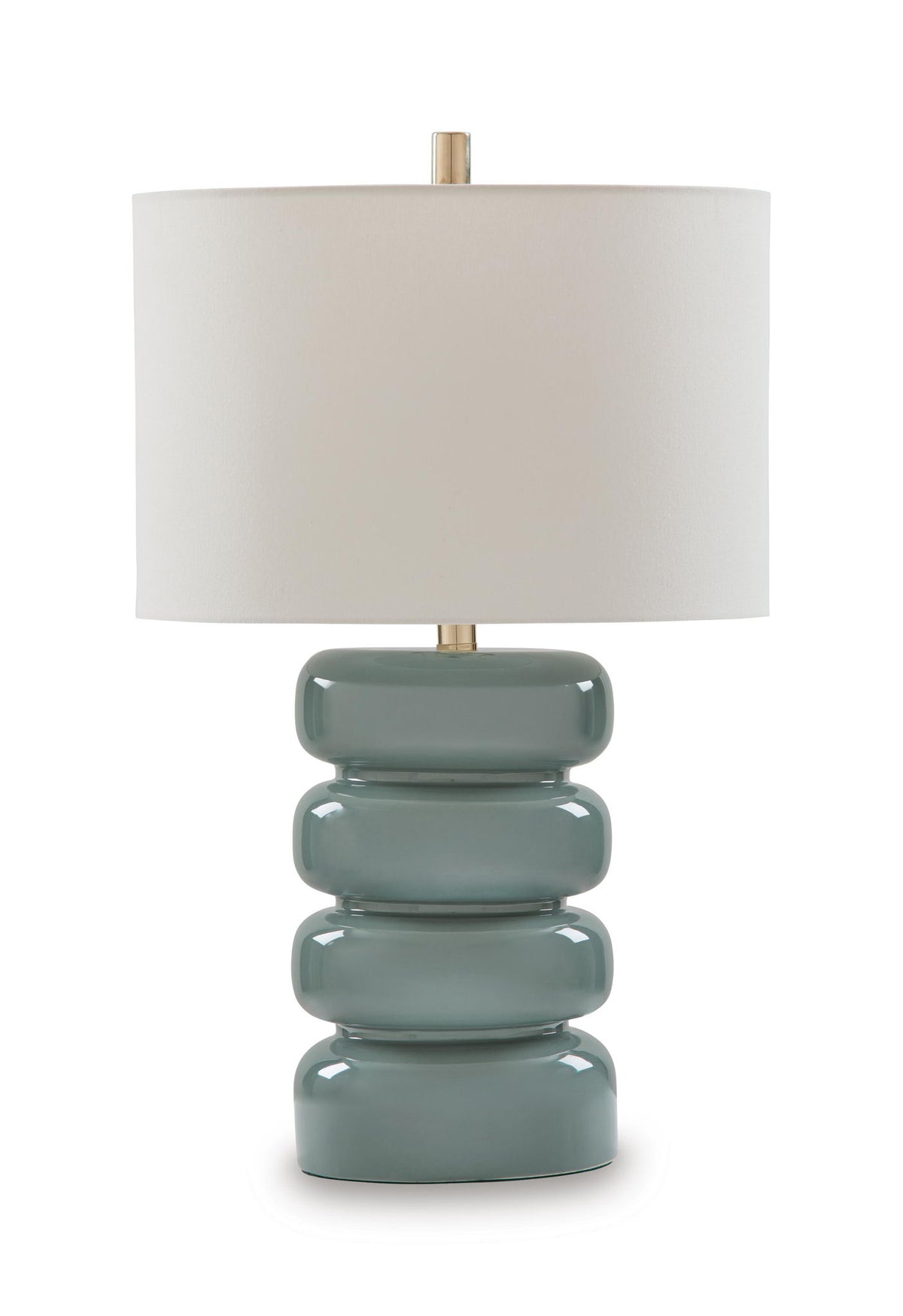 Clayard - Ceramic Table Lamp - Gray Blue - Schleider Furniture & Mattress Company 