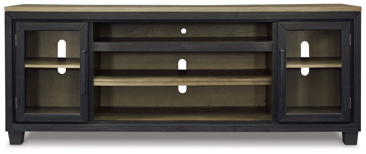 Foyland - XL TV Stand w/Fireplace Option - Black / Brown