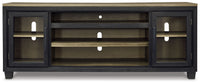 Foyland - XL TV Stand w/Fireplace Option - Black / Brown