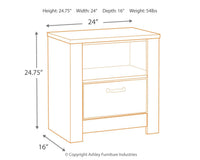 Bellaby - One Drawer Night Stand - Whitewash