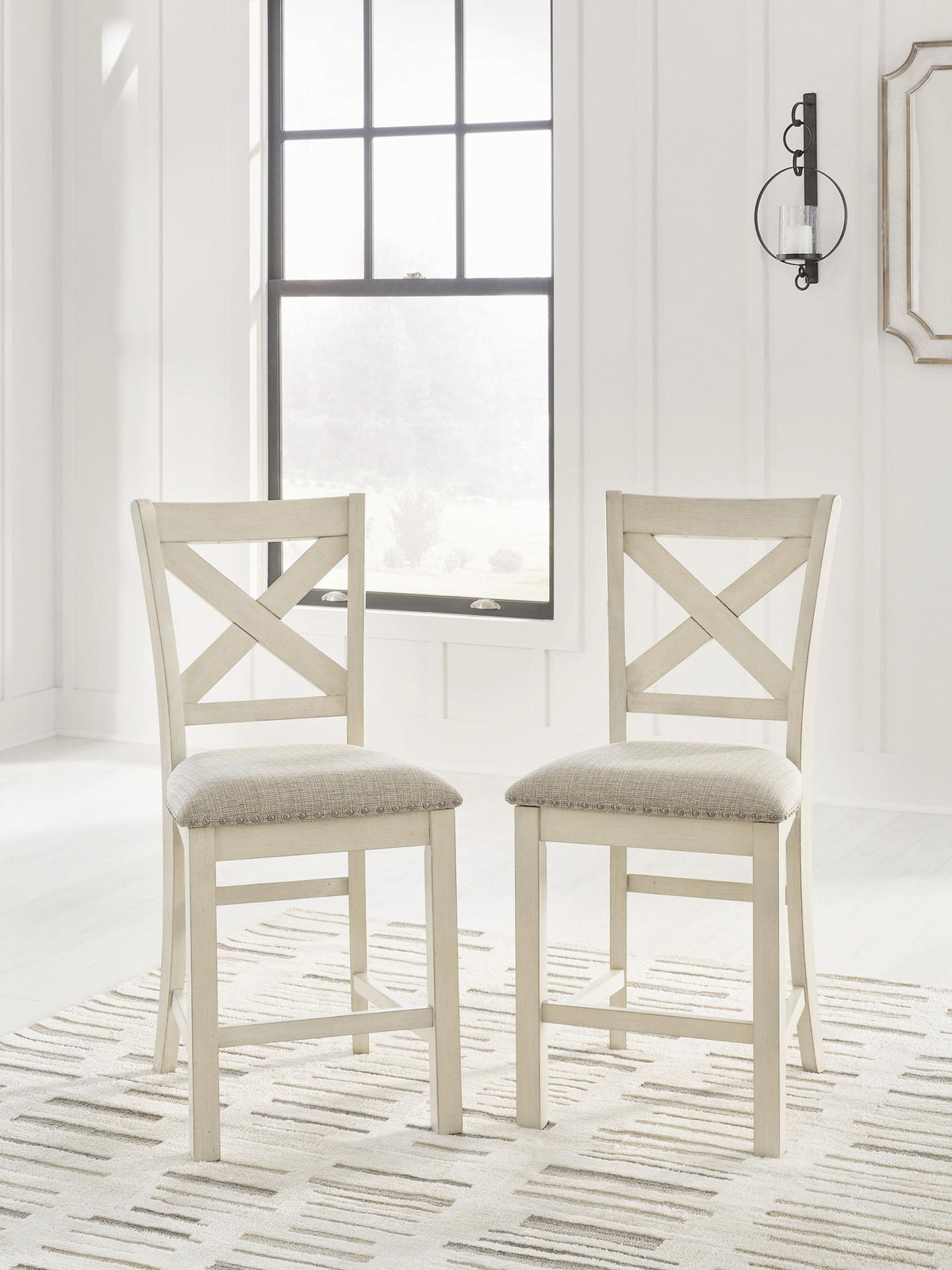 Robbinsdale - Upholstered Barstool (Set of 2) - Antique White