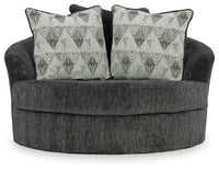 Biddeford - Oversized Swivel Accent Chair - Shadow
