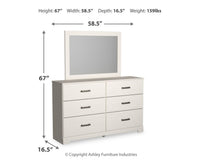 Stelsie - Dresser, Mirror - White