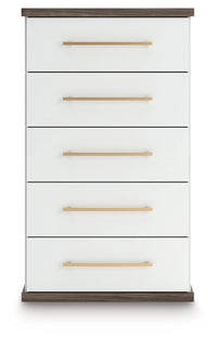 Kendanport - Five Drawer Chest - Brown / White